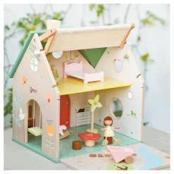 Classic World Houten Poppenhuisje met Tuintje, 10dlg.