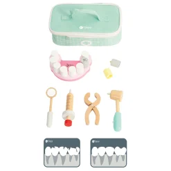 Classic World Houten Tandarts Set in Opbergtas - 10 dlg.