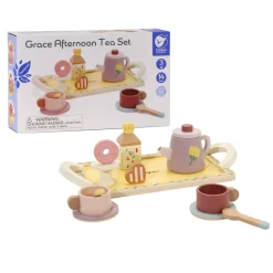 Classic World Houten Theeset Grace met Dienblad, 14dlg.