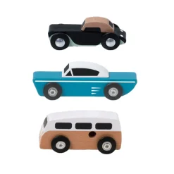 Classic World Houten Tour Auto's Set, 3st.