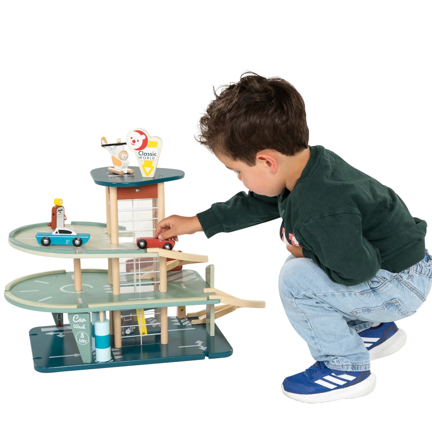 Classic World Houten Vintage Garage met Auto's, 11dlg.