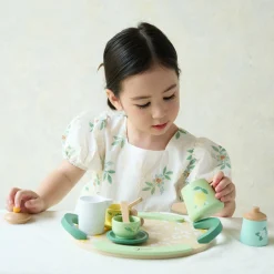 Classic World Houten Vintage Theeset met Dienblad, 14dlg.