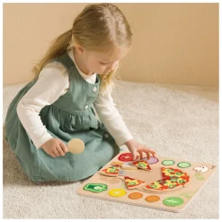 Classic World Houten Vormenpuzzel Pizza, 22st.