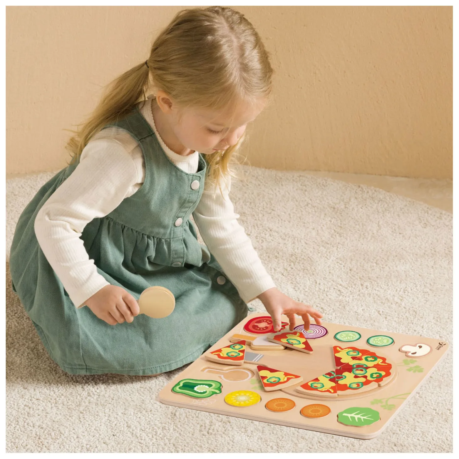 Classic World Houten Vormenpuzzel Pizza, 22st.