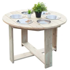 Classic World Houten Zand- en Watertafel Rond met 6 Bakken