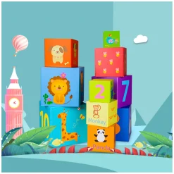 Classic World Stapelblokken Cijfers en Dieren, 10dlg.