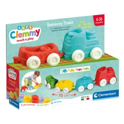 Clementoni Baby - Clemmy Sensory Trein met Soft Blokken, 12dlg.