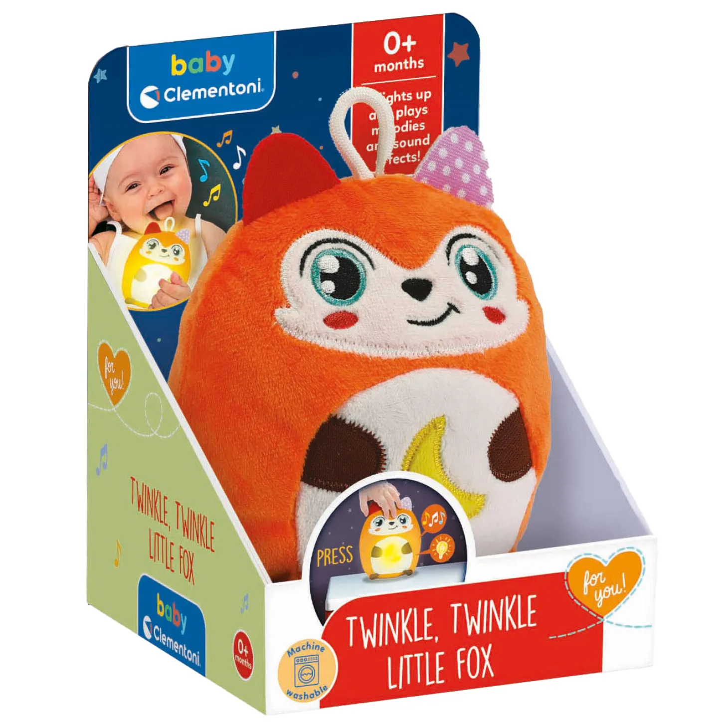 Clementoni Baby Twinkle Winkle Kleine Vos Knuffel Nachtlamp