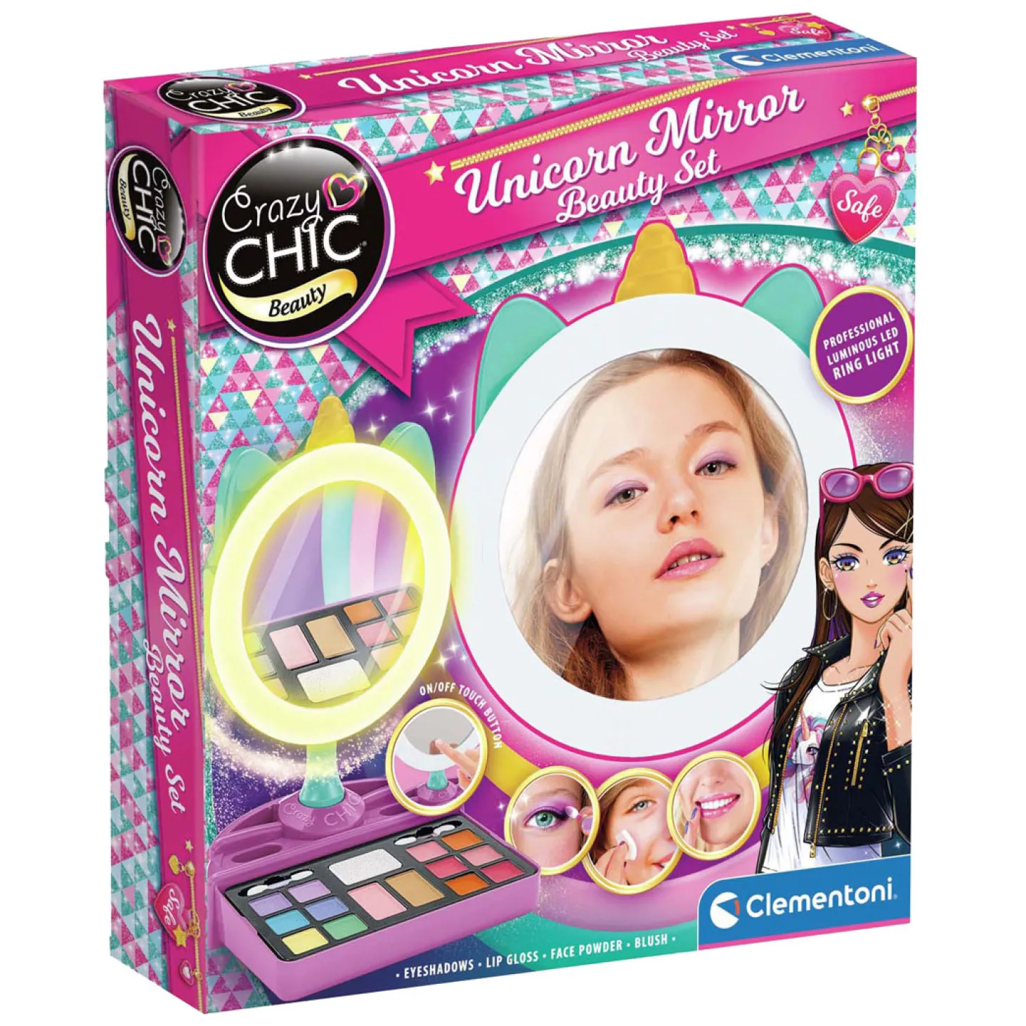 Clementoni Crazy Chic - Eenhoorn Spiegel met LED Ring Licht