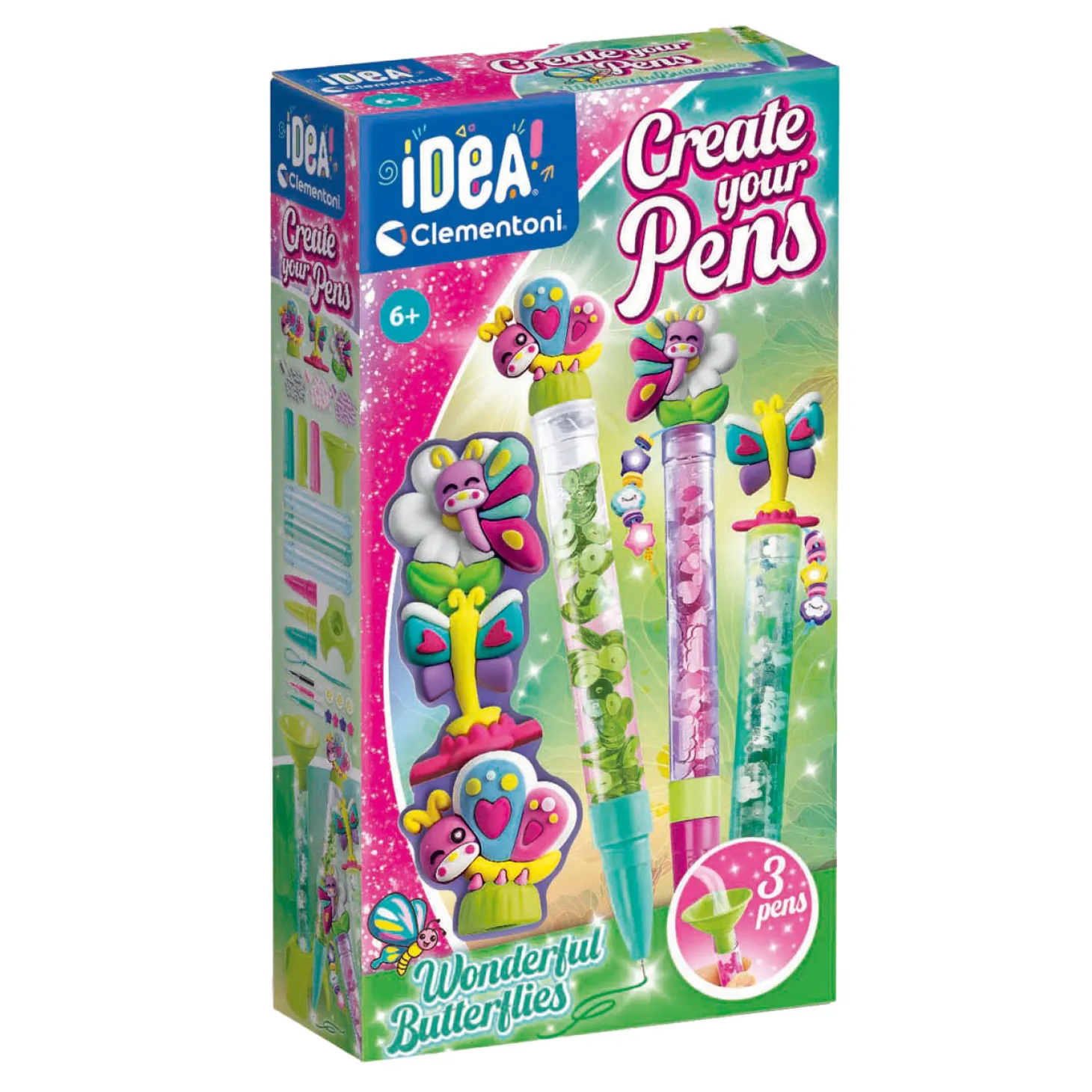 Clementoni Idea Maak je eigen Pennen - Wonderful Butterflies