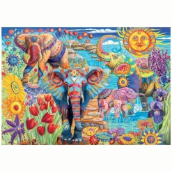 Clementoni Legpuzzel Kunstwerken Olifanten Carnaval, 500st.