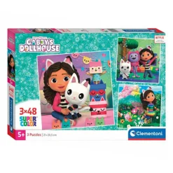 Clementoni Legpuzzel Super Color Vierkant Gabby's Poppenhuis, 3x48st.
