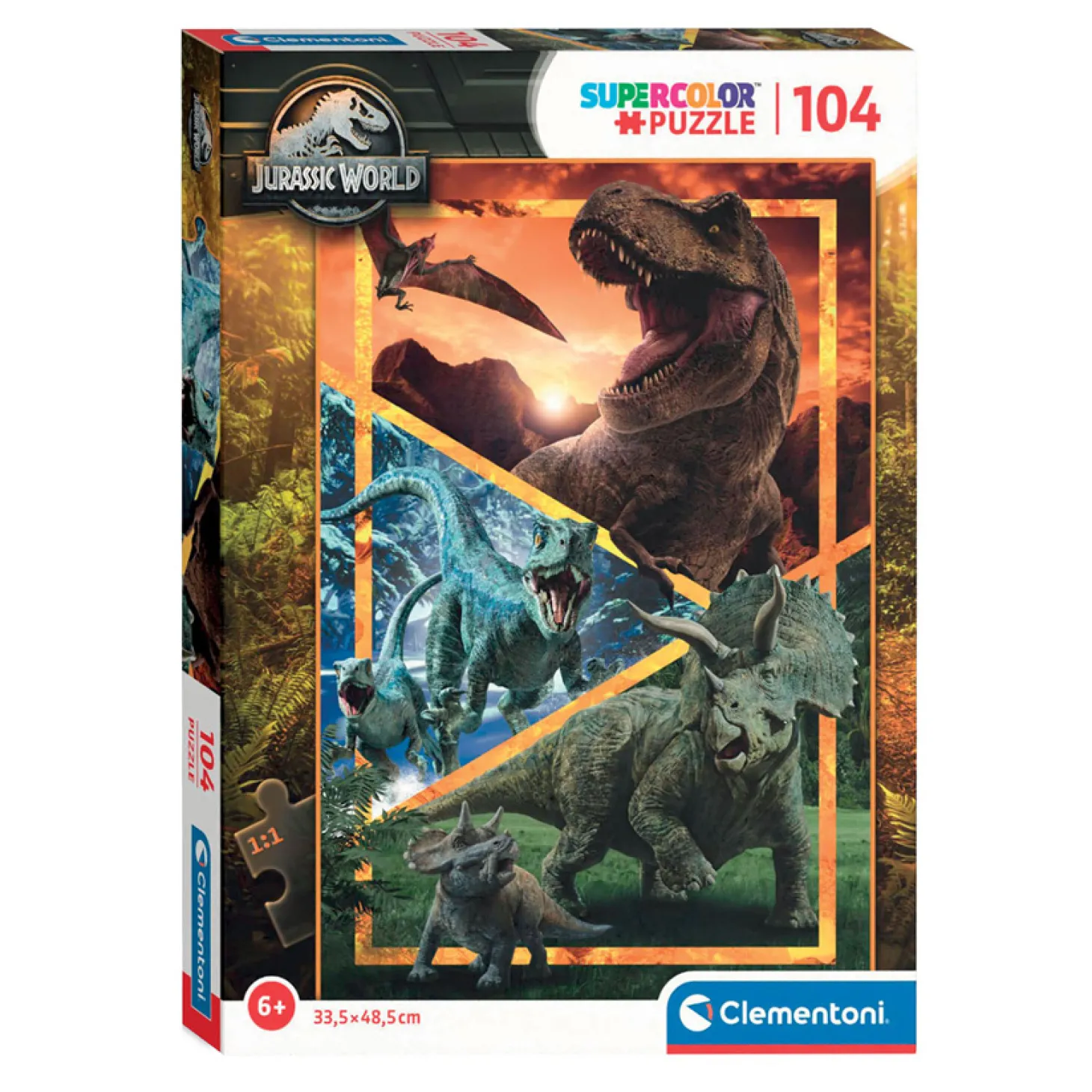 Clementoni Legpuzzel Super Color Jurassic World, 104st.