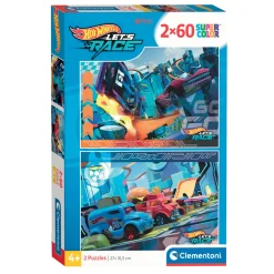 Clementoni Legpuzzel Super Color Hot Wheels, 2x60st.