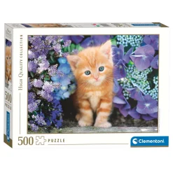 Clementoni Puzzel Kat met Bloemen, 500st.