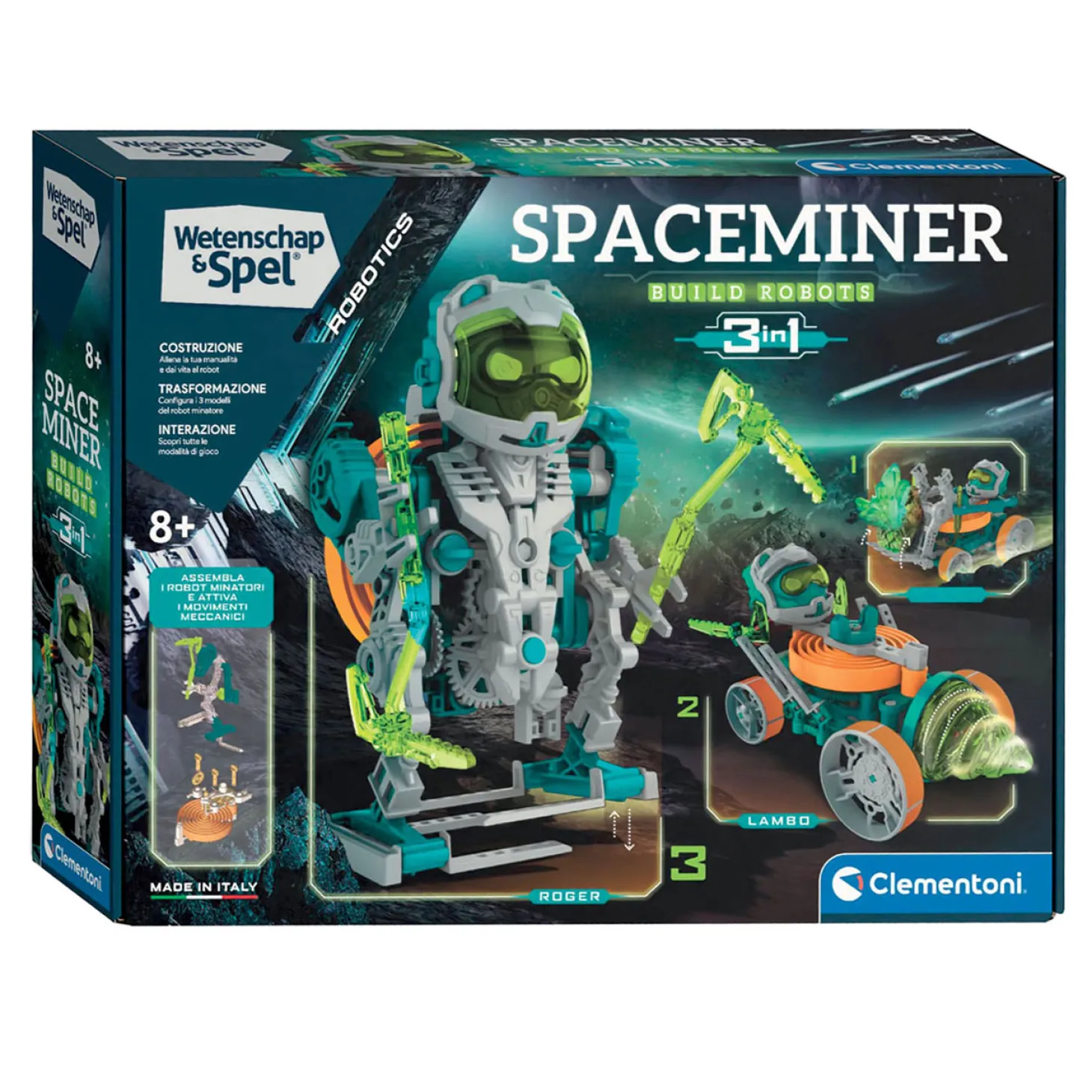Clementoni Wetenschap en Spel - Space Miner Robotica 3in1 Bouwset