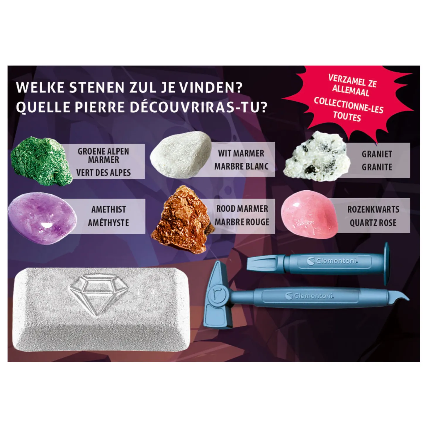 Clementoni Wetenschap en Spel - Op Zoek Naar Stenen en Mineralen