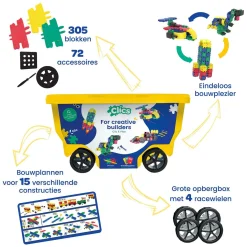 Clics Rolbox Bouwblokken - Bouwset 15in1