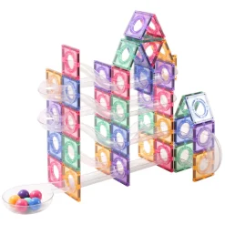 Coblo Knikkerbaan Pastel Magnetisch Bouwspeelgoed, 100dlg.