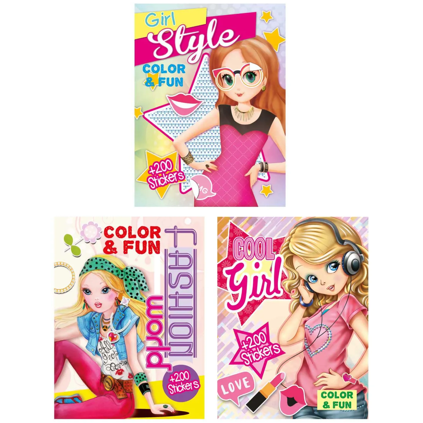 Color & Fun Girls Kleurboek met 200 Stickers