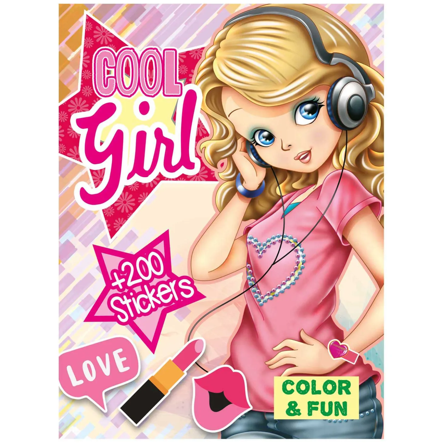 Color & Fun Girls Kleurboek met 200 Stickers