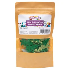 Colorations - Foamstickers Glitter Kerstbomen, 100st.