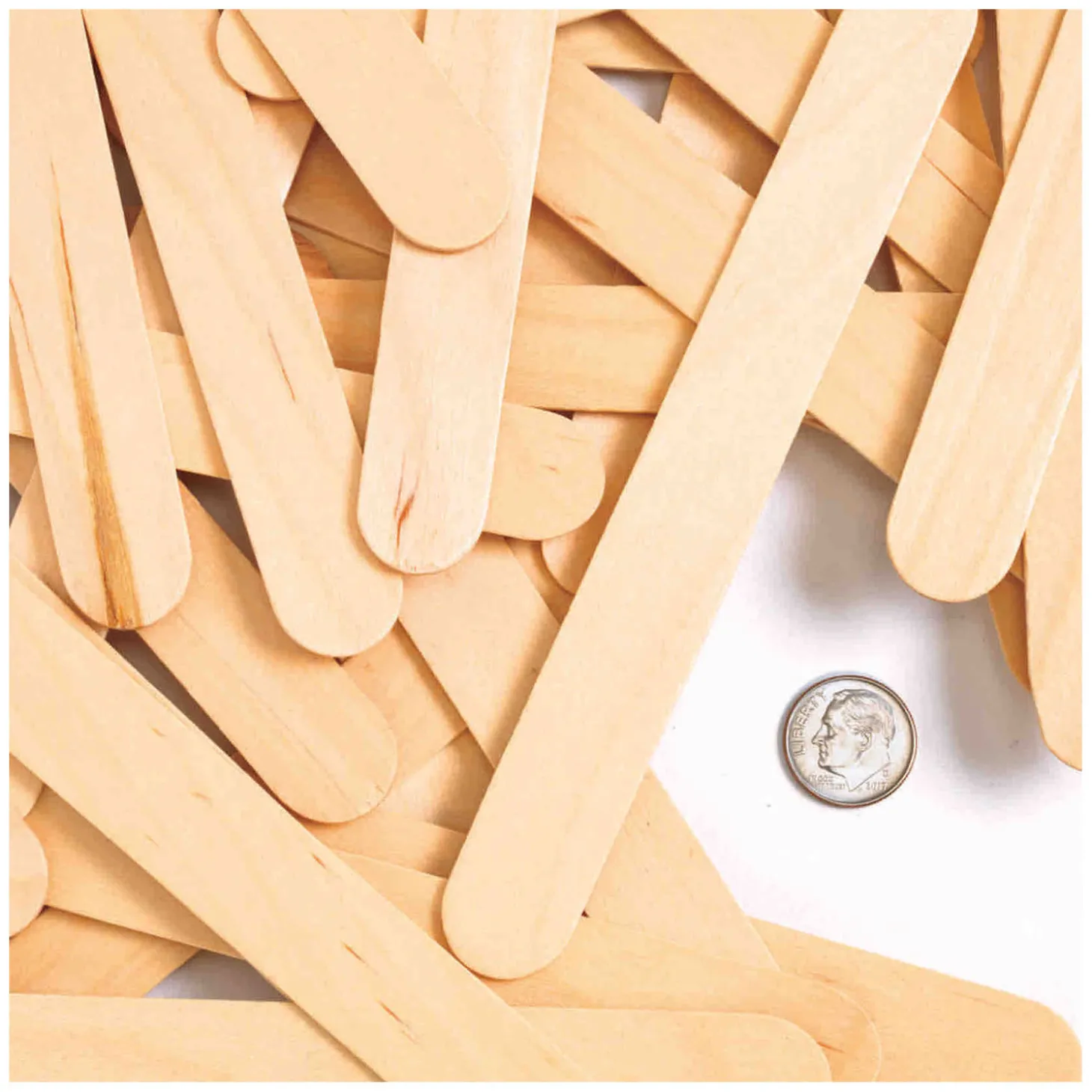 Colorations - Grote Houten Knutselstokjes, Set van 100