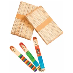 Colorations - Grote Houten Knutselstokjes, Set van 100