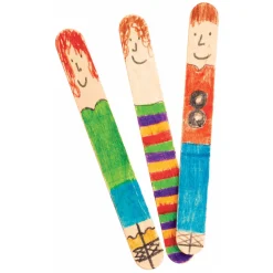 Colorations - Grote Houten Knutselstokjes, Set van 100