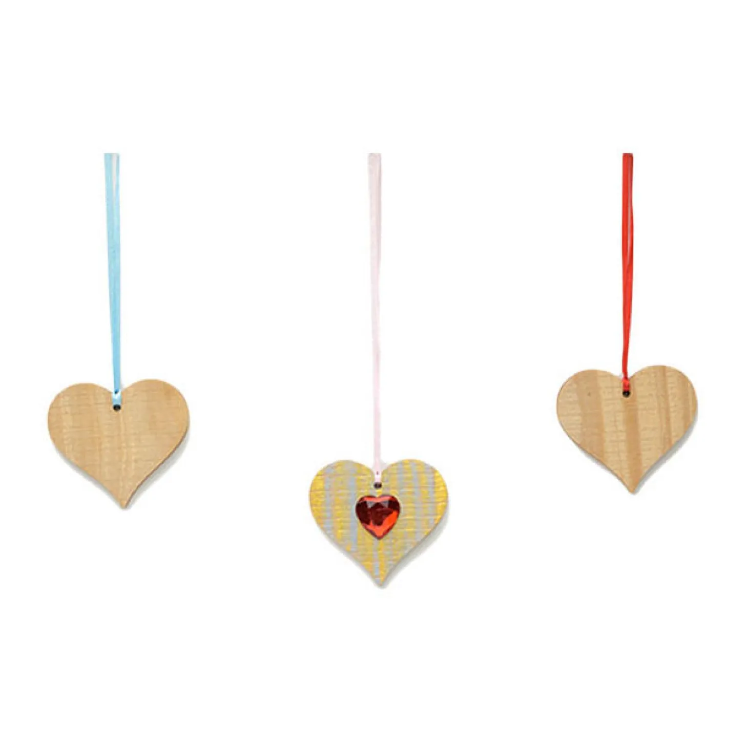 Colorations - Houten Hartornamenten Groot, 20st.