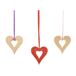 Colorations - Houten Hartversieringen Groot, 20st.