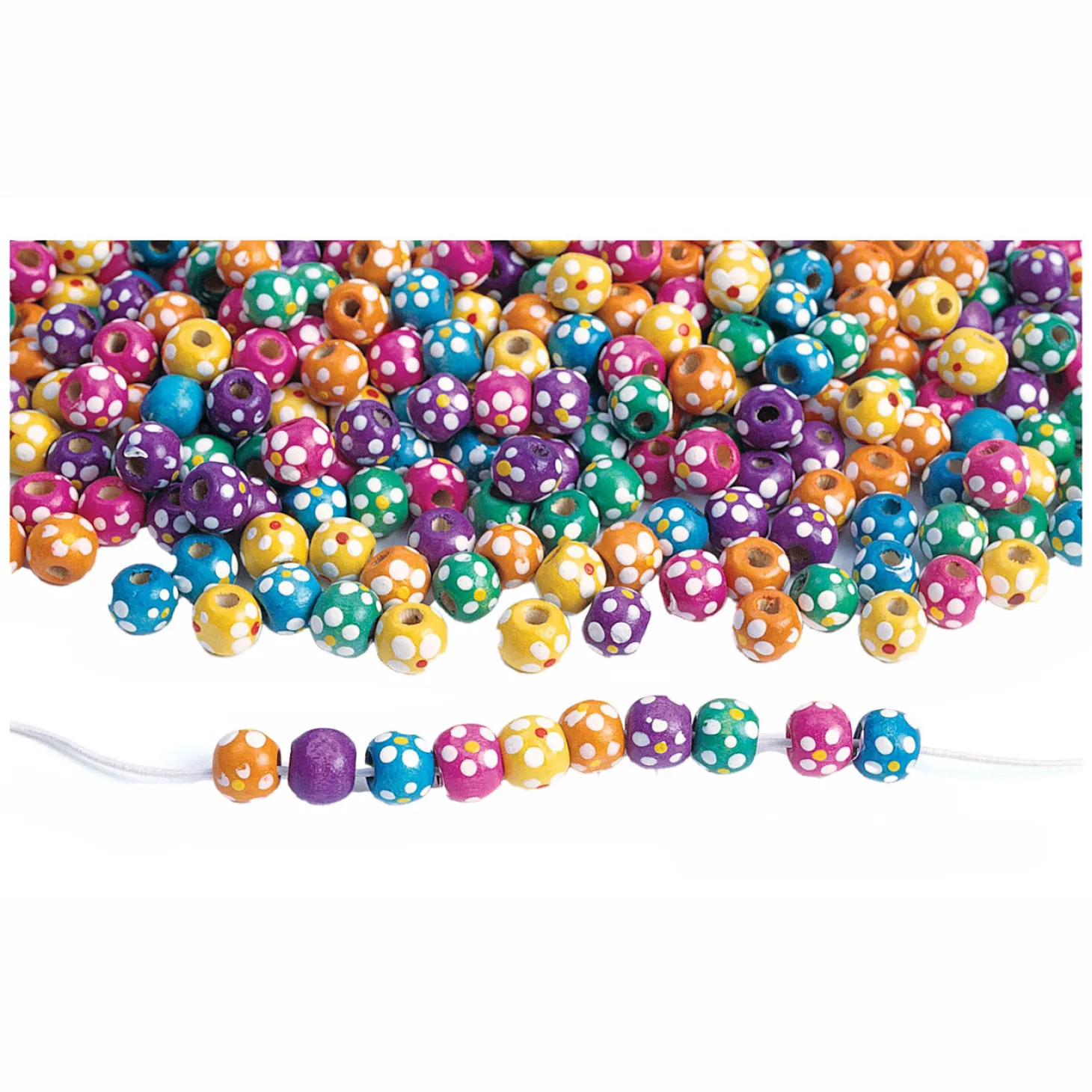 Colorations - Houten Rijgkralen Bloem, 225 gram