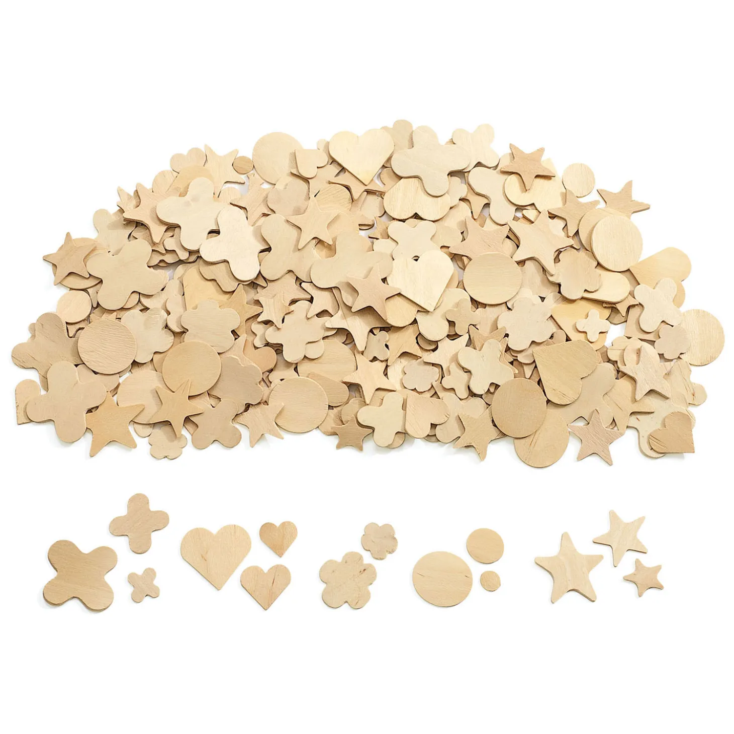 Colorations - Natuurlijke Houten Vormen in 5 Designs, 350st.