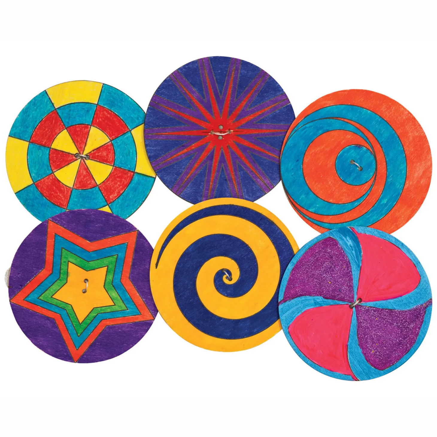 Colorations - Versier je eigen Houten Spinner, 24st.