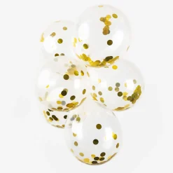 Confetti Ballonnen Papieren Confetti Metallic Goud 30cm, 6st.