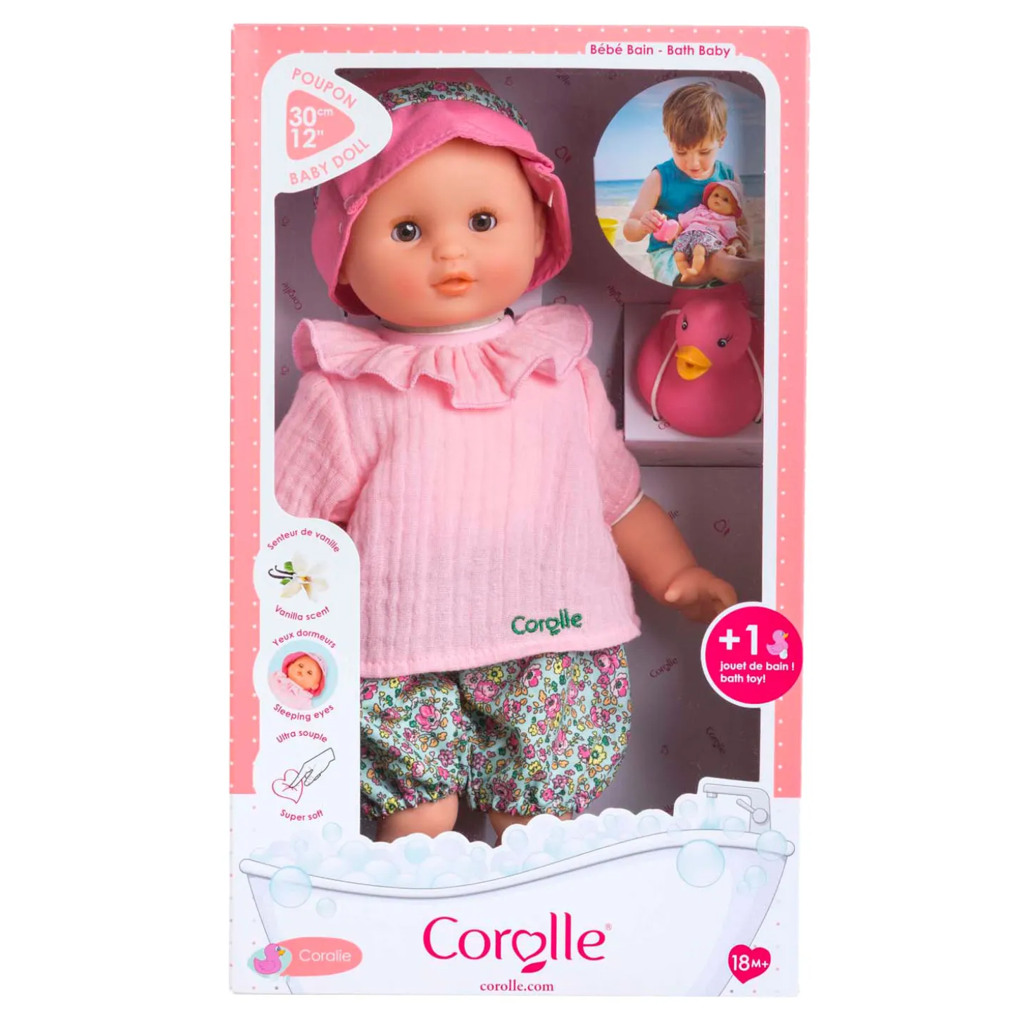 Corolle Badpop Coralie met Badeend - Bloomer, 30cm
