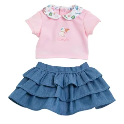 Corolle Rok met Ruches en T-Shirt voor Babypop, 30cm.