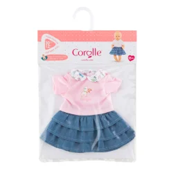 Corolle Rok met Ruches en T-Shirt voor Babypop, 30cm.