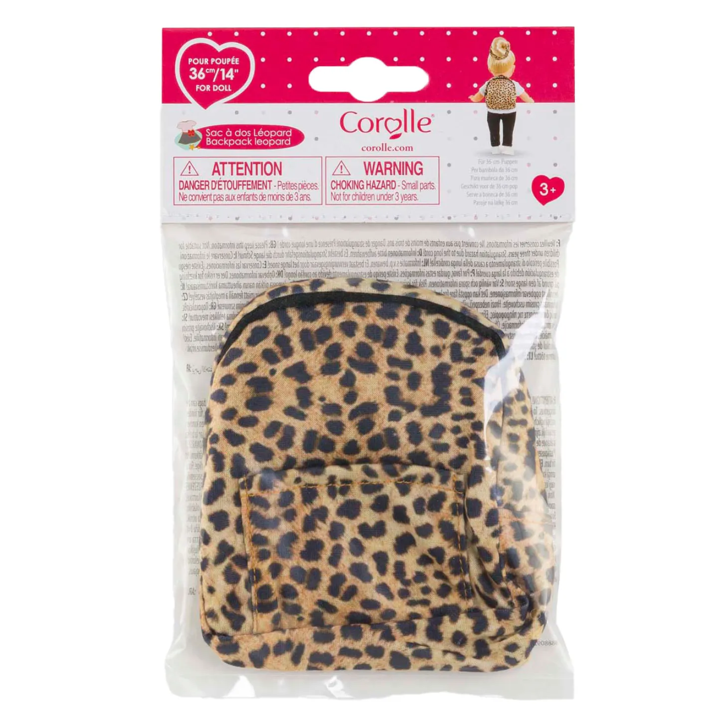 Corolle Rugzak voor Poppen Luipaard, 36cm