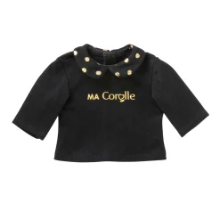 Corolle Zwart en Goud T-shirt voor Poppen, 36cm