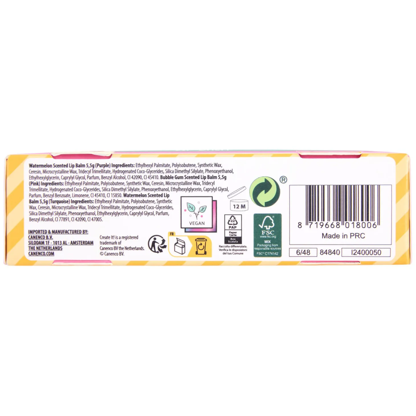 Create It! Candy Lippenbalsem in Cup, 3st.