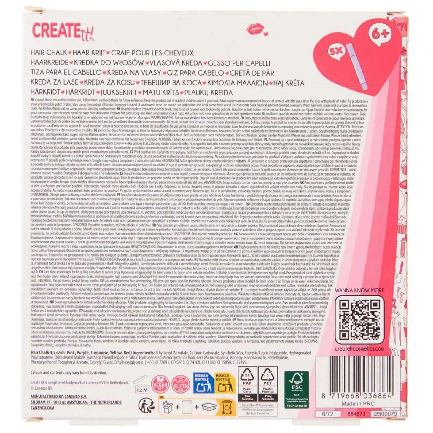 Create It! Haarkrijt Pennen - 5st