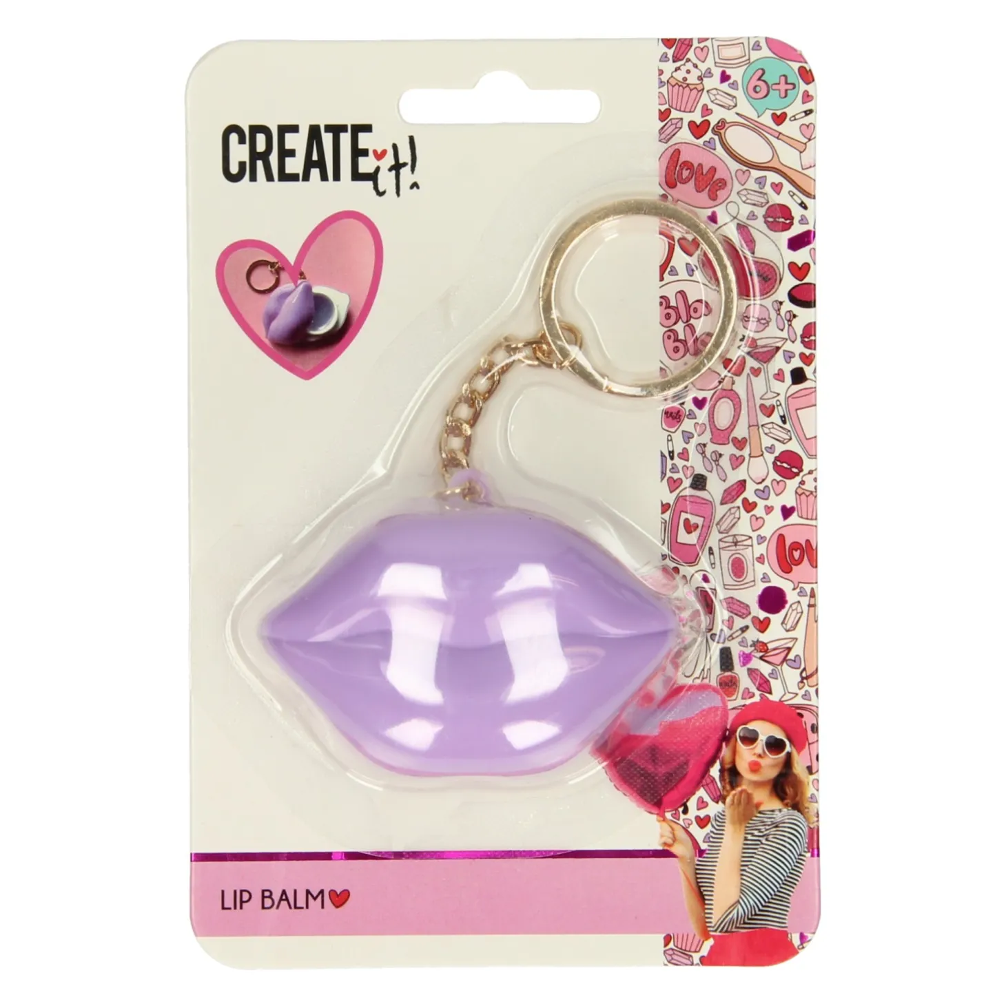 Create It! Hart Lippenbalsem Sleutelhanger