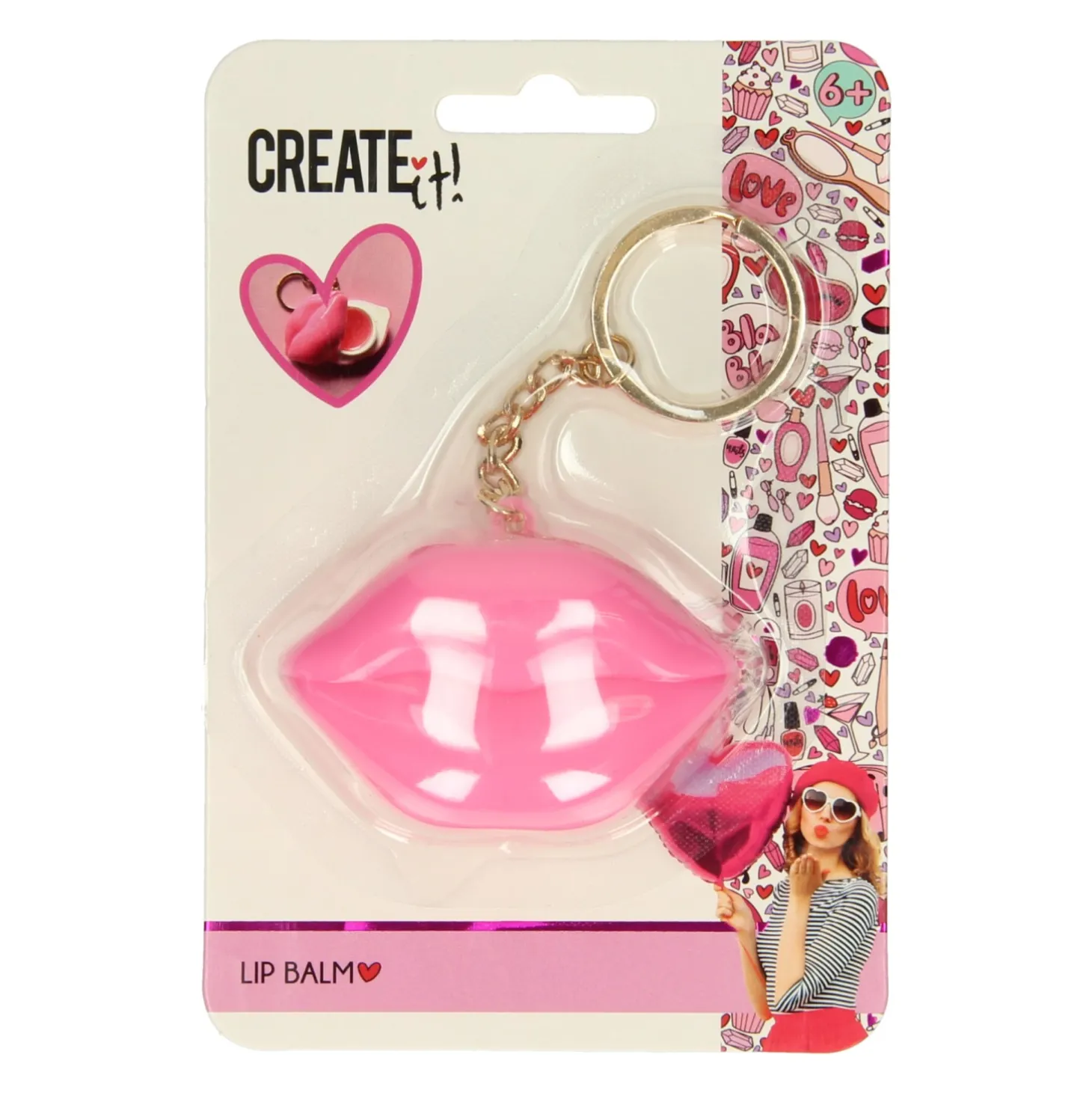 Create It! Hart Lippenbalsem Sleutelhanger