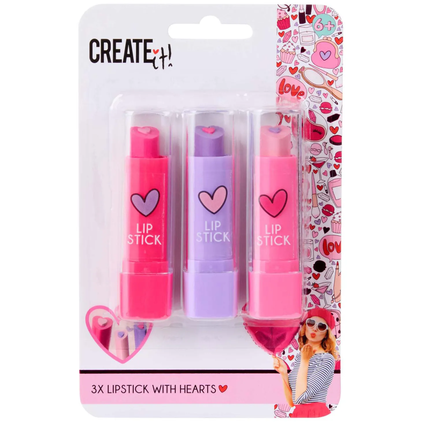 Create It! Hart Lippenstift, 3st.
