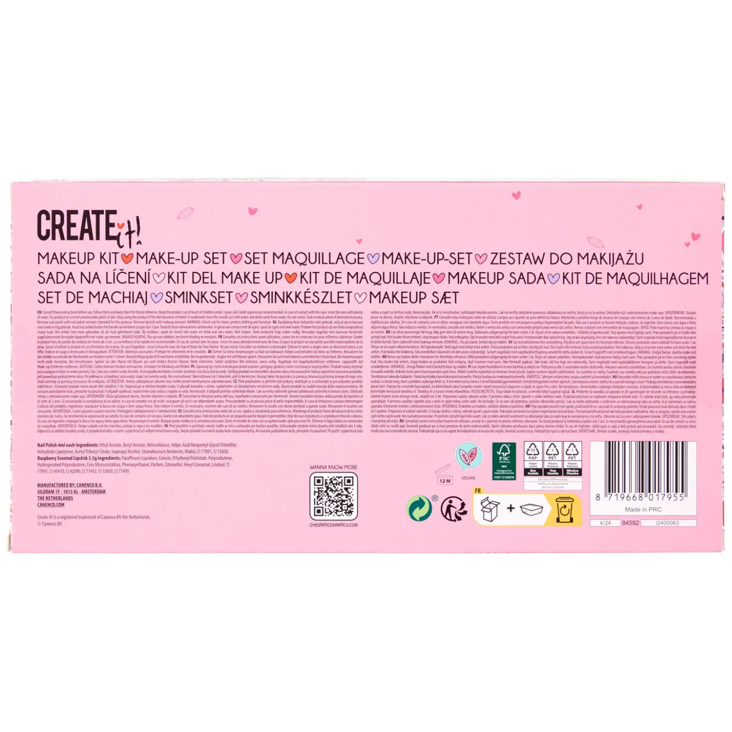 Create It! Hart Make-up Set Hartjes