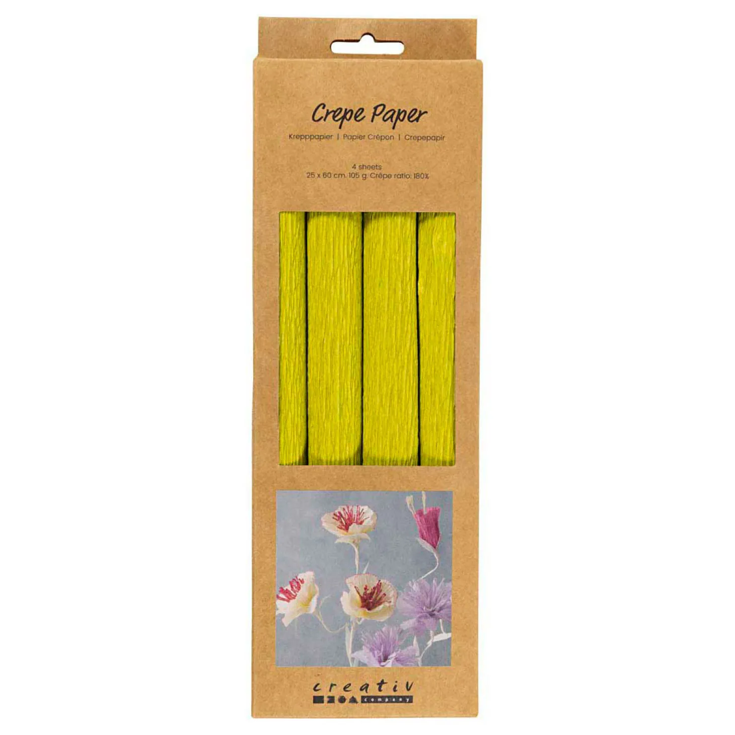 Crepepapier Lichtgroen - 4st.