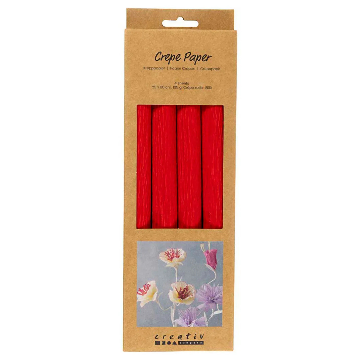 Crepepapier Rood - 4st.
