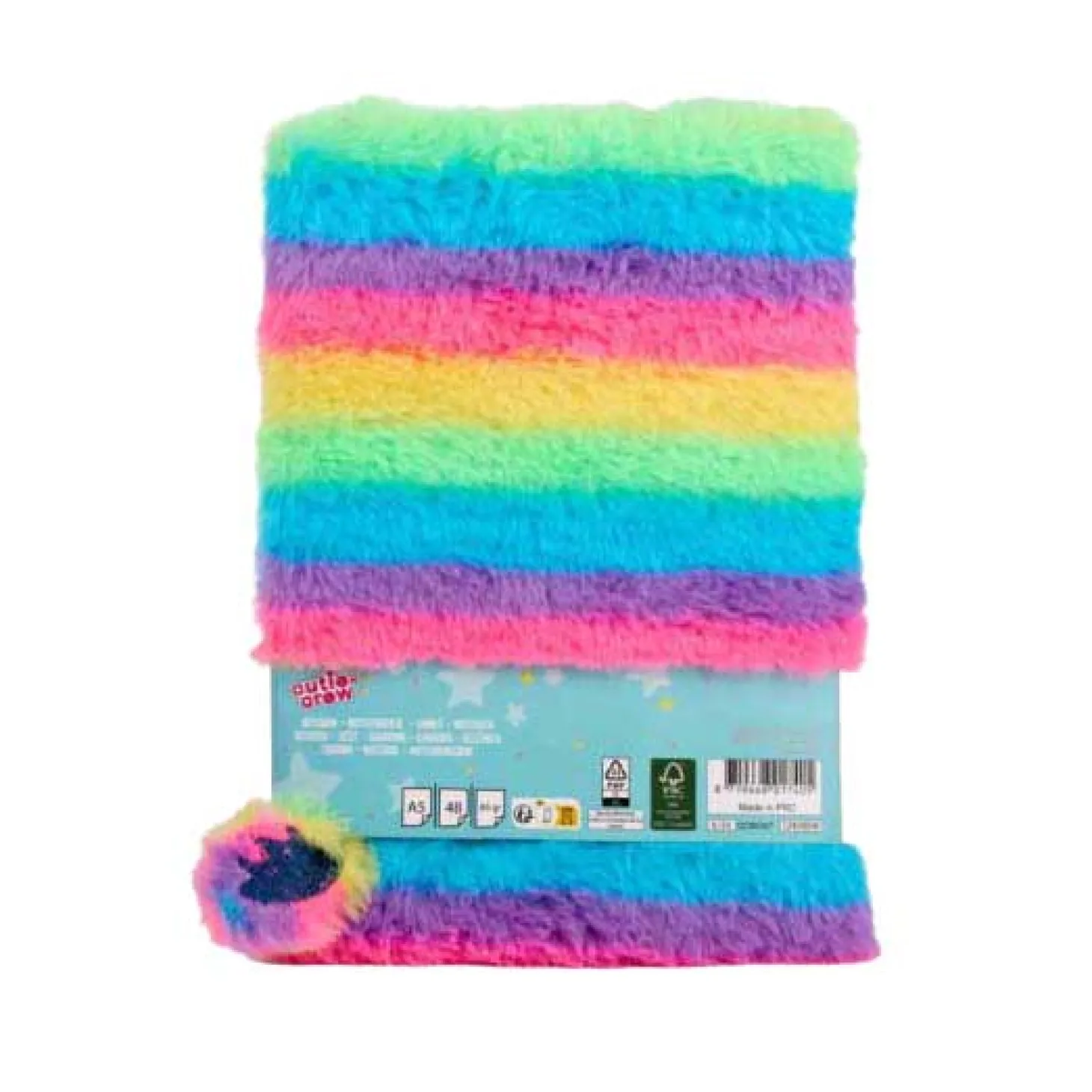 Cutie Crew Pluche Notitieboek Regenboog