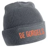 De Gorgels Muts Grijs Tekst